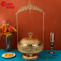 Tianxing Buffetzubehör 8 L Edelstahl Speisenwärmer-Display Gold Kochgeschirr hängendes Kochgeschirr Buffet-Set
