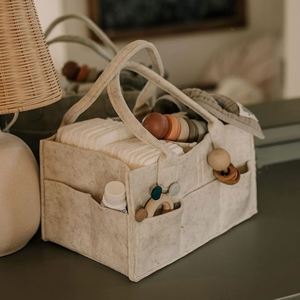 Sac fourre-tout rectangulaire de style coréen, organiseur de couches pour bébé, grande boîte de rangement, panier portable, cadeau de naissance, essentiels pour nouveau-nés - Product Image 2