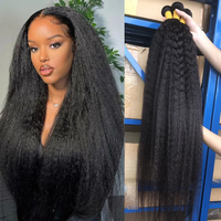 Lots de mèches de cheveux péruviens Kinky Straight, mèches de cheveux humains bruts, extensions Remy vierges pour femmes, trame Yaki texturée