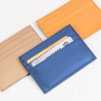 Dompet Kartu Kredit Tipis Warna Permen yang Dapat Disesuaikan, Tempat Kartu Kulit PU untuk Kartu Bisnis, Kartu Kredit, Kartu Identitas, Penutup Casing Mini untuk Perjalanan