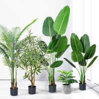 Plante verte artificielle en plastique au sol plante en pot bonsaï fleurs décoratives longue durée intérieur/extérieur décoration de la maison