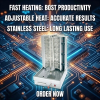 Machine à shawarma électrique à 3 tubes chauffants, gril vertical rotatif pour kebab, rôtissoire commerciale