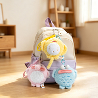 Porte-clés en peluche personnalisé sur mesure, jouets en peluche doux avec logo personnalisé, porte-clés en coton animaux marins, mascotte en gros