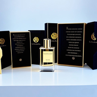 Caja de Cartón de Franela Premium con Grabado Dorado, Cierre Magnético de Doble Puerta, Cajas Rígidas para Botellas de Perfume y Fragancias Cosméticas