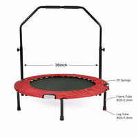 Trampolines de fitness pour adultes, mini trampolines d'intérieur, sur mesure OEM, avec barre de maintien réglable.