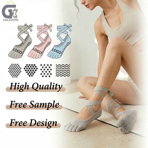 <span class=keywords><strong>Calcetines</strong></span> de Yoga Antideslizantes <span class=keywords><strong>con</strong></span> Cinco <span class=keywords><strong>Dedos</strong></span> y Cordones, Transpirables, Absorbentes de Sudor, <span class=keywords><strong>con</strong></span> Agarre para Pilates y Barre, <span class=keywords><strong>con</strong></span> <span class=keywords><strong>Dedos</strong></span> <span class=keywords><strong>Separados</strong></span> y Logotipo Personalizado - Product Image 1