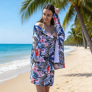 <span class=keywords><strong>Serviette</strong></span> de plage en coton personnalisée avec logo imprimé numériquement, séchage rapide, douce, pour la piscine et la mer, livraison rapide, conception gratuite, vente en gros - Product Image 3