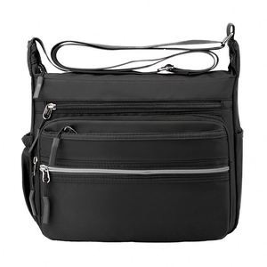 Black <b>Waterproof</b> Crossbody <b>Bag</b> Multifunctional Neutral <b>Sling</b> <b>Bag</b> Single Shoulder <b>Bag</b> Suitable for Both Men and Women - Product Image 1