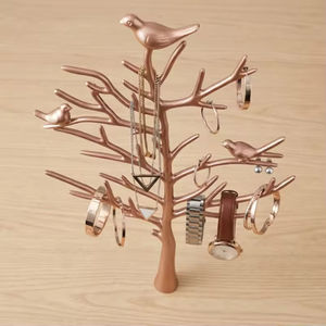 Moderno Expositor Metálico Colgante para Joyas, Organizador de Collares y Pulseras con Bandeja para Anillos - Product Image 2