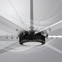 Großer 5,5m 6-Blatt HVLS Energiesparender Permanentmagnet Industrie-Deckenventilator Aluminiumlegierung-Flügel Kugellager 720000 m³/h