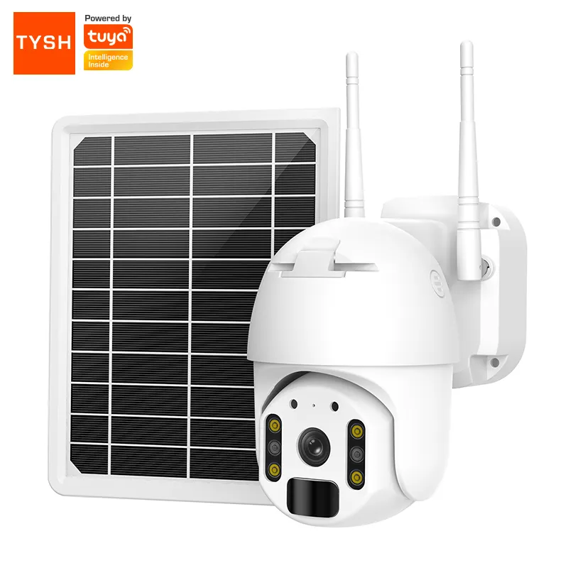 TYSH Outdoor Night Vision Solar Power Security Ip Camera 1080p 30m Ir Wireless Wifi Surveillance Solar Battery Cctv Camera