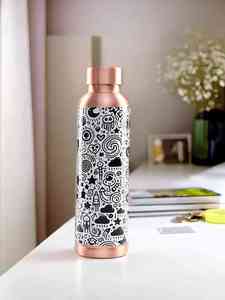 Botella de Agua de Cobre Puro para Beber, a Prueba de Fugas, Botella Ayurvédica para la Salud, Botella de Agua de Cobre Hecha a Mano para el Hogar y la Oficina - Product Image 1