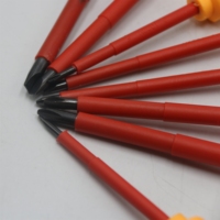 Jeu de tournevis magnétiques professionnels de qualité industrielle 9 en 1, kit d'outils d'isolation pour électriciens, manche en plastique, emballage en boîte avec logo OEM