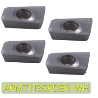 Vente en gros d'usine Plaquettes de fraisage CNC APMT1135PDER H2 Noir pour pièces universelles en acier R08 Outils de coupe en carbure Chine Lot de 10