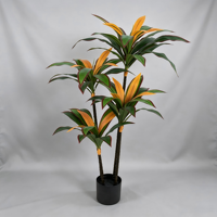 Plante artificielle décorative en plastique Dracaena, grand arbre en pot, fausse verdure pour la décoration intérieure de la maison, de l'hôtel, du café, du bureau, anniversaire