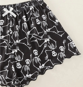New Women <strong>Halloween</strong> Skull Print Pajamas Shorts Set Sleepwear Two Piece <strong>Pyjamas</strong> Sets for Women - Product Image 4