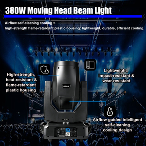 Projecteur à tête mobile Sharpy Beam 380W 20R DMX512, éclairage de scène professionnel pour concert, théâtre, tournée, festival, spectacle - Product Image 3