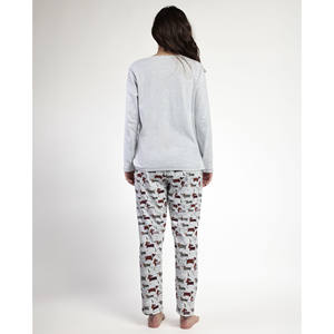 ADMAS ODM, pijama de manga larga con estampado de perro y logotipo personalizado para mujer, camisón transpirable con cierre de cintura elástica abotonada para invierno - Product Image 3