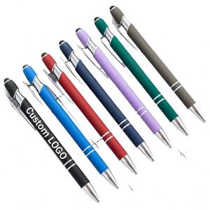 Custom Logo Printed Branded Metal Rubber Coated Click Hotel Cheap Ballpoint <b>Pen</b> Promotion Corporate Business Activity <b>Gift</b> <b>Pen</b> - Product Image 1