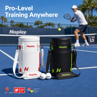 Machine à balles de tennis automatique Nisplay L1 avec télécommande via application, rotation réglable, portable, capacité de 60 balles, pour entraînements en intérieur et en extérieur