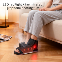 Masseur de pieds sans fil avec compression d'air et chaleur, pantoufle de massage des chevilles et des pieds chauffante en graphène rechargeable sans fil