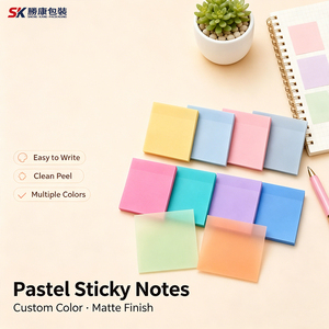 กระดาษโน้ตสีพาสเทล SK 8 สี แบบด้าน ลอกออกง่าย แผ่นบันทึกข้อความ ปรับแต่งสีได้ สมุดโน้ตแบบมีกาวในตัว - Product Image 1