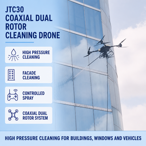 Drone de nettoyage à double rotor coaxial, jet d'eau haute pression, UAV à vol stable, système de nettoyage de panneaux solaires pour l'entretien des propriétés hôtelières - Product Image 1