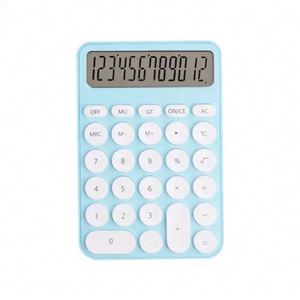 Calculadora de Escritorio Personalizada con Pantalla LCD, Color Azul y Rosa, de Plástico, con Doble Alimentación, de 8/12 Dígitos - Product Image 1