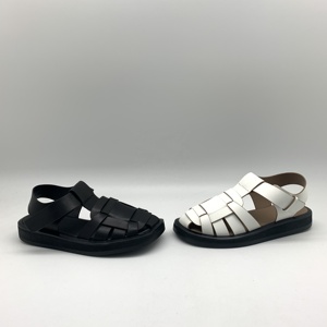Zapatos romanos de plataforma plana para <span class=keywords><strong>mujer</strong></span>, Sandalia de pescador de cuero genuino con cierre de cinta mágica, <span class=keywords><strong>suela</strong></span> gruesa antideslizante, Gladiador - Product Image 3