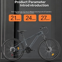 Vélo de montagne pour adultes, nouveau style, 26 pouces, cadre en acier carbone, 24 vitesses, fourche avant à suspension, jantes en aluminium, double frein, absorption des chocs