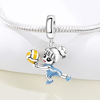 Breloques en cuivre plaqué argent pour la fabrication de bracelets, motifs garçon et fille, surf, danse, sport, Ganku, vente en gros