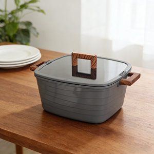 <span class=keywords><strong>Set</strong></span> di Pentole Classico da 12 Pezzi Quadrato per Pentola Antiaderente Blue Diamond con Manico in Bakelite Placcato Oro Ecologico - Product Image 4