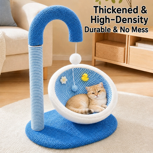 Modern Large Cartoon Cat Tree Integrated Cat Bed Wear-Resistant Lint-Free Wood Scratching Post Suitable All Seasons