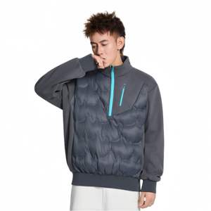 Chaqueta de Plumón Semi-Cremallera OEM para Hombre, Estilo Americano, Delgada y Ajustada, con Cuello Alto, para Parejas, Suéter Abrigado de Invierno - Product Image 5