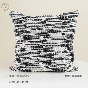 Cojín Decorativo Tejido Geométrico en Negro, Blanco y Gris, Cojín de Sofá con <span class=keywords><strong>Textura</strong></span> Tejida a Mano Estilo Ins, Cojín Decorativo para Sala de Estar - Product Image 5