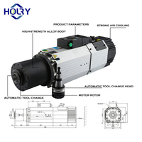 Moteur de broche de tour CNC HOLRY personnalisé à entraînement direct ISO30 220V 380V ER32 refroidi par air à nez court 9kW ATC