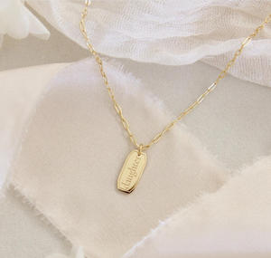 สร้อยคอสแตนเลสสตีลชุบทอง PVD สลักข้อพระคัมภีร์คริสเตียน ของขวัญสำหรับลูกสาวที่รัก สร้อยคอ "ทายาทของพระเจ้า" - Product Image 4