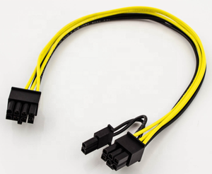 Cable de alimentación GPU personalizado, PCI-E, 6 pines, macho a PCI-E, 8 pines (6 + 2), Cable de fuente de alimentación de tarjeta gráfica macho, 16AWG, 30CM - Product Image 3