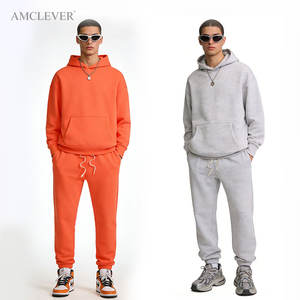 Heavyweight 350GSM Fleece Tracksuit <strong>Men</strong> Custom Logo Blank Oversized Hoodie Baggy Jogger <strong>Suit</strong> Premium Streetwear Set <strong>UK</strong> Fit - Product Image 1