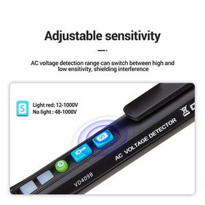 Detector de voltaje de CA sin contacto, localizador LED de 12V-1000v VD409B Crcuit, medidor, rastreador de cable de pluma - Product Image 6