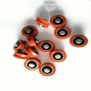 Gran oferta OD 22mm ancho 7mm nailon tipo U ranura 625 rodamiento recubierto rodillo sólido rueda de polea de plástico - Product Image 4