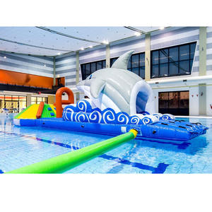 Pista de Obstáculos Inflable Comercial para Piscinas, Atracción Acuática con Forma de Tiburón para Parques Acuáticos - Product Image 4