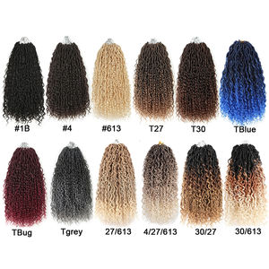 Ombre noir brun blond Boho déesse Locs Crochet cheveux pré-bouclé rivière Locs Boho Locs - Product Image 5