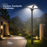 Lampe solaire de jardin extérieure de qualité supérieure, 500W, 234 LED, double face, monocristalline, télécommande, capteur radar, étanche