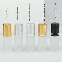 Flacon rechargeable en verre dépoli mat XS 5ml/10ml avec couvercle effet bois pour parfum et huile essentielle, sérigraphie, sans diffuseur à bâtonnets