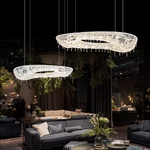 Modern European Hotel K9 <b>Crystal</b> <b>Chandelier</b> Wholesale New Oval Shape Pendant <b>Lights</b> in Stock - Product Image 3