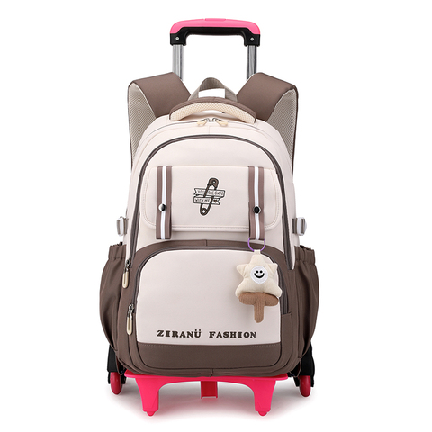 Wholesale Support Fashion Leisure Versatile Rolling Backpack Detachable School Trolley Backpack for Children