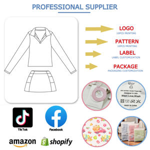 ชุดโยคะพิมพ์ลายสำหรับเด็กผู้หญิง |   เสื้อแจ็คเก็ตแขนยาวและชุดกระโปรงสั้นเข้าชุดสำหรับเรียนเต้นและออกกำลังกาย - Product Image 2