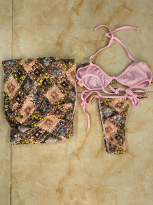 STOCK Maillot <span class=keywords><strong>de</strong></span> bain à paillettes 4 couleurs Maillot <span class=keywords><strong>de</strong></span> bain 3 pièces scintillant <span class=keywords><strong>Haut</strong></span> triangle <span class=keywords><strong>Bikini</strong></span> et sarong brésiliens Ensemble S-L - Product Image 5