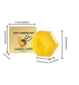 Jabón Artesanal de Cúrcuma y Miel para el Cuidado Facial, Blanqueador, Iluminador e Hidratante <span class=keywords><strong>Natural</strong></span>, Marca Blanca 2025 - Product Image 3